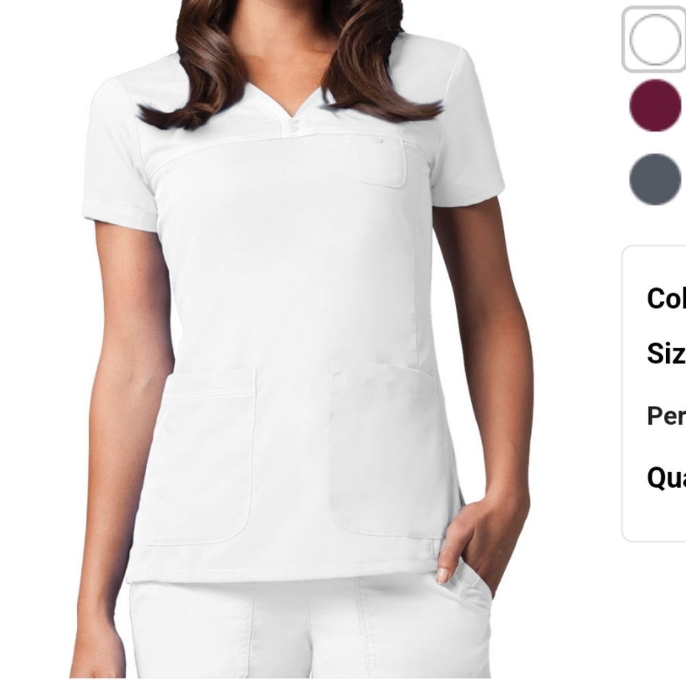 Grey' Anatomy Barco Gardena White Scrub Top
